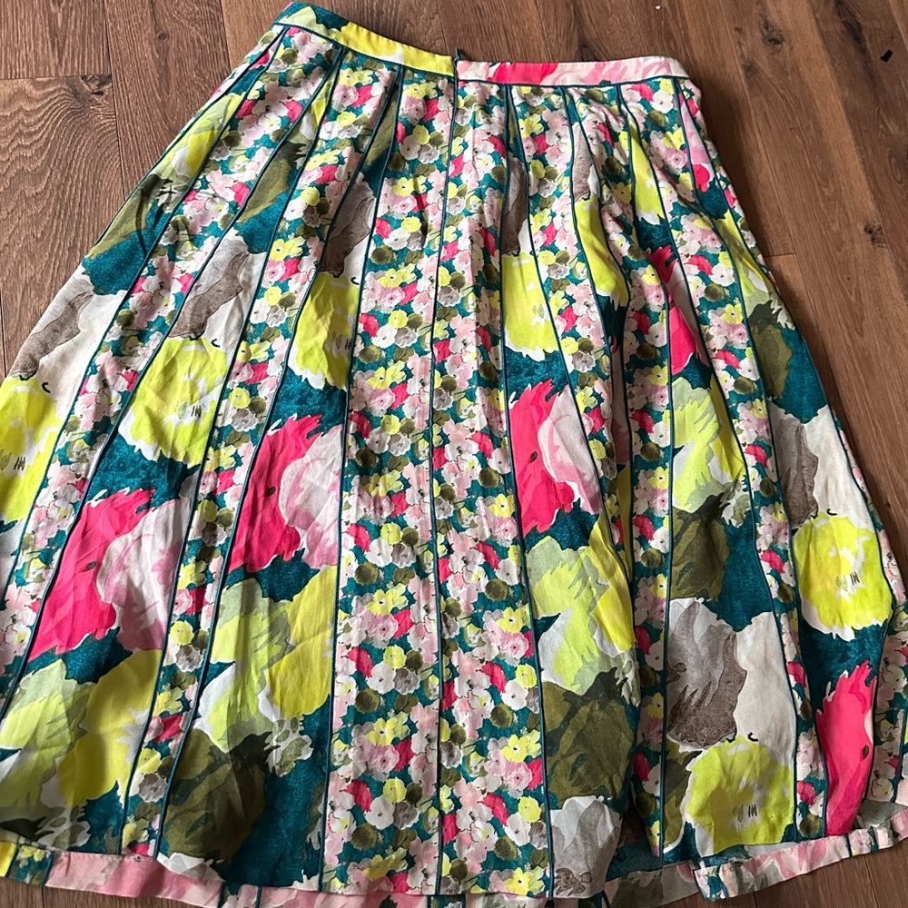 LAFAYETTE 148 ADALIA Godet Seamed A-Line Silk Skirt 100% silk - Picture 5 of 8